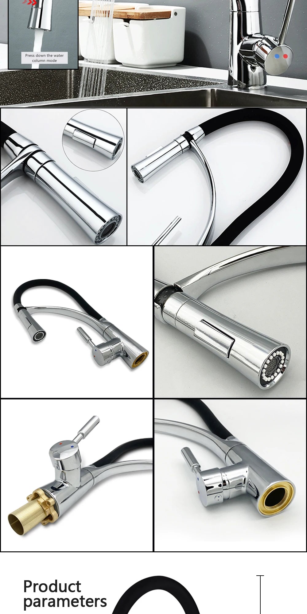 DQOK Drinking Filtered Water Kitchen Faucet Purification Tap Dual Handle Faucet Kitchen Sink Tap