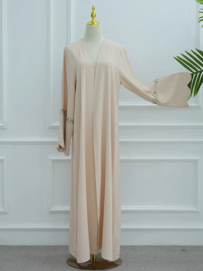 Middle East Women Arabic Dubai Abaya Luxury Kimono Cardigan Floral embroidery Long Dress Modest Robe Femme Islam Clothing Kebaya.