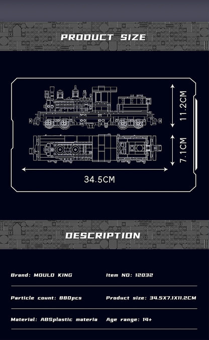 Mould King 12032 Technical Train Toys The RC&RC Shay-Type Steam Locomotive Building Block Assembly Car Brick Kids Christmas Gift.