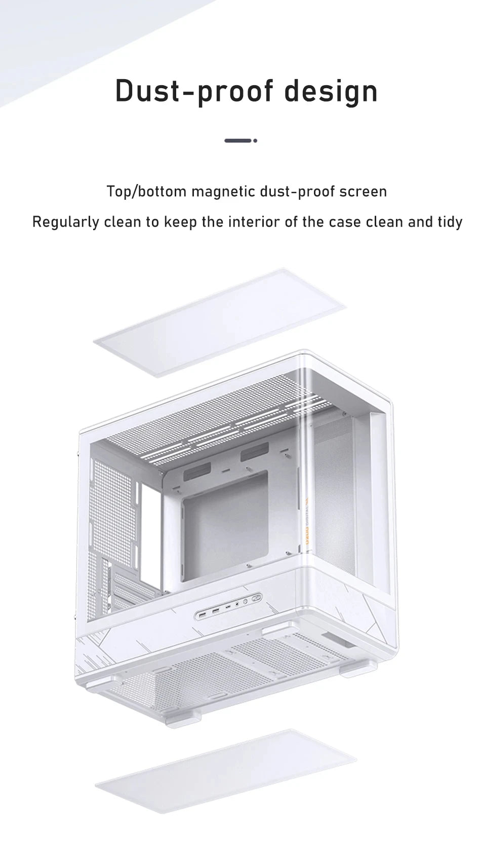 JONSBO D200 MATX Case (Column-Free Curved Sea View/240 Radiator/ATX Power Supply/Digital Display/Type-C Gen2 10Gbps+)