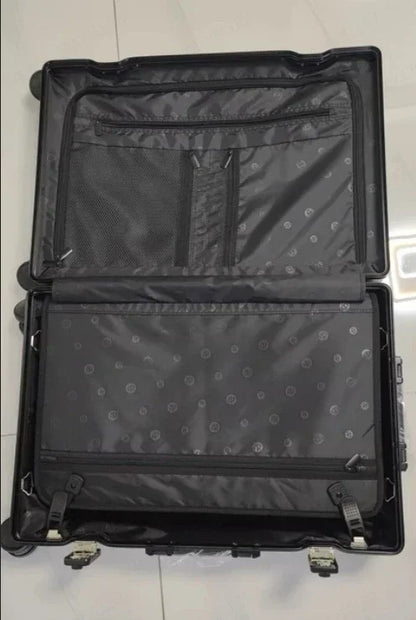 Trolley Box Rollgepäck Silber Koffer mit hoher Kapazität Koffer aus Aluminium-Magnesium-Legierung Universalrad