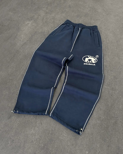 Streetwear PROTECT Mode Brief Stickerei Lose Jogginghose männer Und frauen Y2K Harajuku Hip-Hop Gothic Casual Joker Hosen