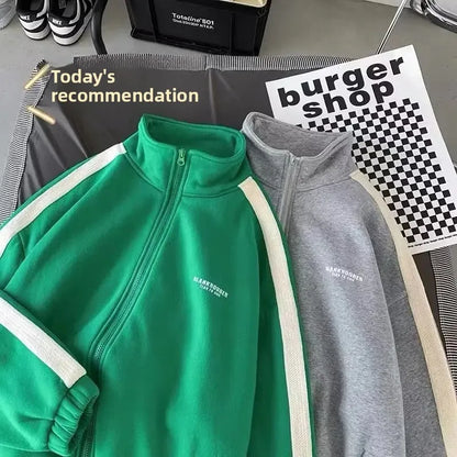 Casual Sporty Men's Hoodie Pants Set Hong Kong Style Long Sleeve Autumn Winter Loose Trendy Student Wear AE Origin China.