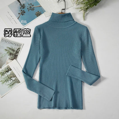 JMPRS Rollkragenpullover Frauen Mode Einfache Winter Pullover Jumper Hohe Elastische Gestrickte Herbst Weibliche Grundlegende Tops Casual Bluse