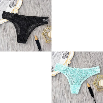2 Pcs/Set Hot Sale Panties Women Sexy G String Lace Lingerie For Women Fashion Low Waist Thongs Soft Intimate Lady Underwear.