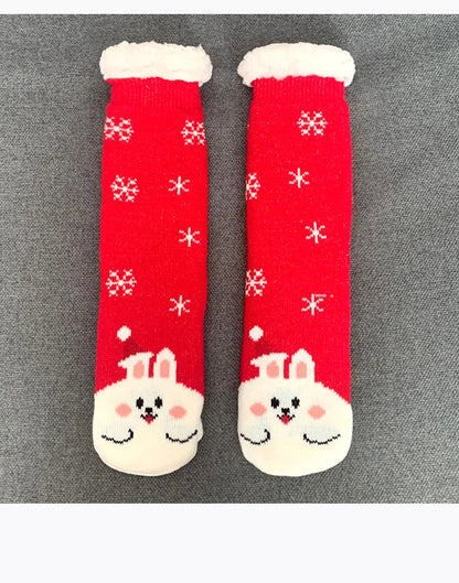 Christmas Fuzzy Socks Womens Winter Thermal Warm Floor Sock Soft Female Home Indoor Gifts Non Slip Grip Slipper Sock Fluffy.