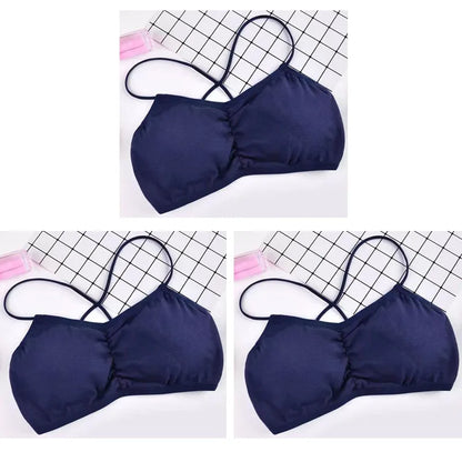3pcs Womens Top Cross Strap Sports Bra Thin Push Up Sport Bra Yoga Gym Crop Tops Brassiere Fitness Breathable Girls Student Bras.