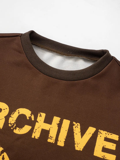 Weird Puss Fake Two Piece Pullover Women Trend Contrast Number Print Patchwork Long Sleeve Autumn Casual Simple Streetwear Tops.