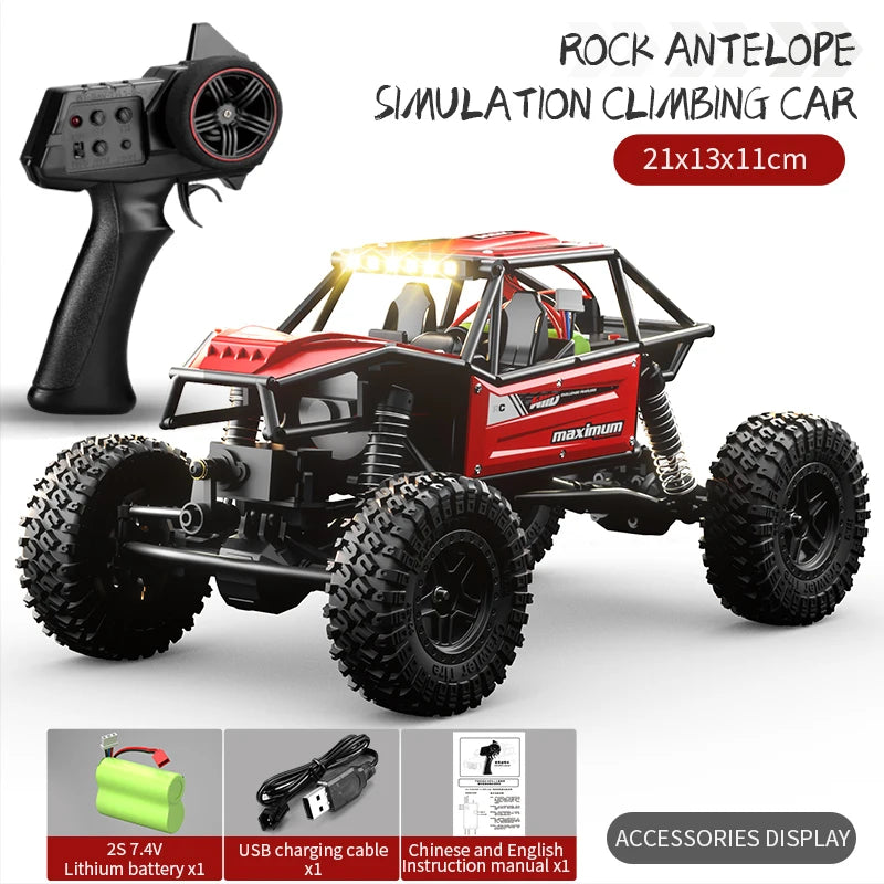 1/18 RC Climbing Car 4WD Off-road Remote Control Vehicle RTR Rock Crawler Big-wheel 4x4 Electric Truck Model Toys for Kids