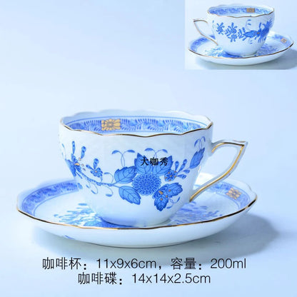 Classical Cup and Saucer Flower Basket Coffee Mug Afternoon Tea Cup Dessert Saucer Home Drinking Cup Saucer Valentine's Day Gift.