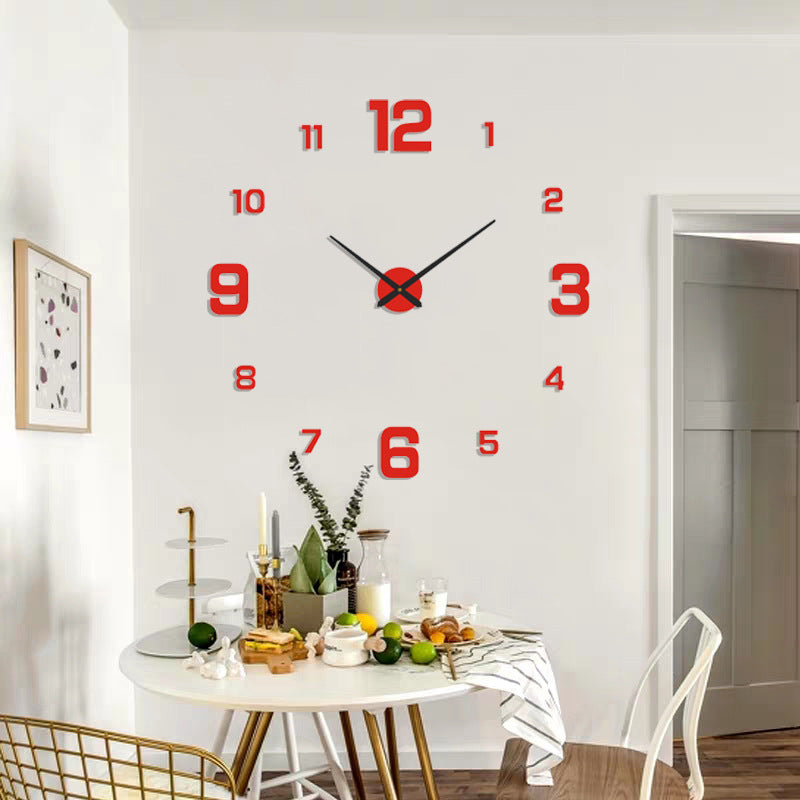 3D Wanduhr Leucht Rahmenlose Wanduhren DIY Digital Clock Wand Aufkleber Stille Uhr für Home Wohnzimmer Büro Wand decor