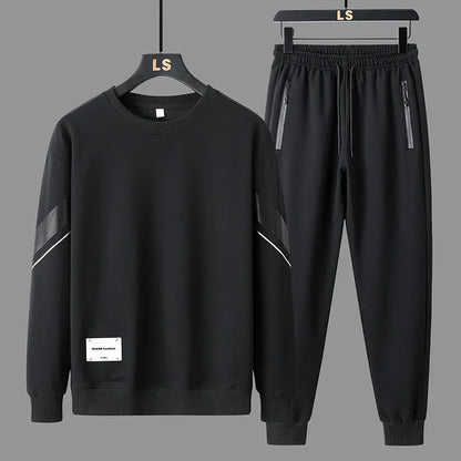 Spring Autumn Men's Casual Sports Suit Round Neck Sweatshirt Long Sleeves Pants One Whole Set Clothing Fashion