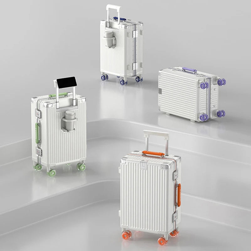 20-Zoll-Kompaktgepäck 26-Zoll-Trolley-Koffer mit großem Fassungsvermögen und Aluminiumrahmen für Männer und Frauen Reisekoffer.