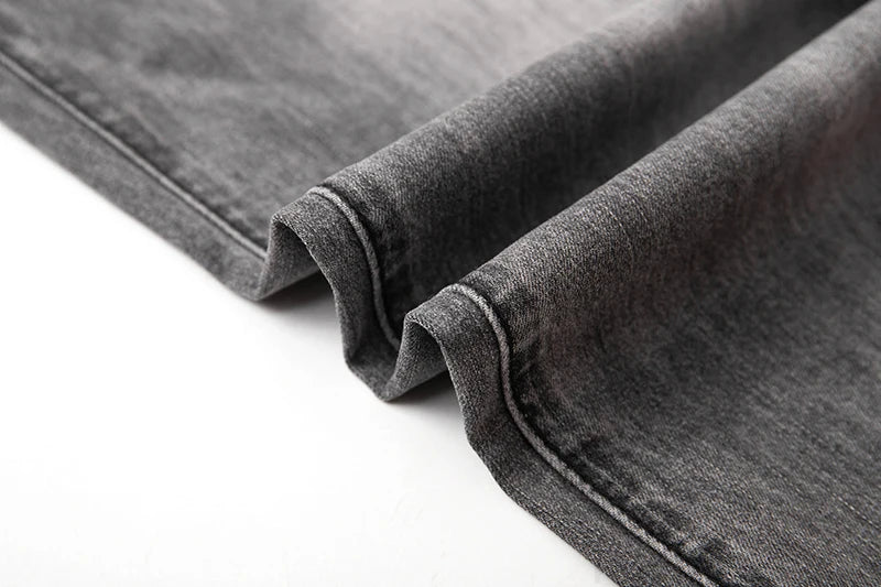 KSTUN Graue Jeans für Herren, Stretch, schmal, gerade, normale Passform, Freizeithose, Sommer-Denim-Hose, Herrenbekleidung, Herren-Jeans, Modemarke.