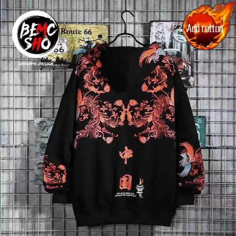 Chinese Style Essentials Hoodies Woman Winter Tops Coquette Star Clothes Autumn Pulovers Hooded Sweatshirt Women Grunge Vintage