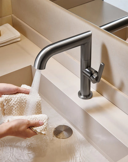 VGX Bathroom Faucets Stainless Steel Basin Mixer Sink Faucet Gourmet Washbasin Tapware Hot Cold Water Tap Brushed Gold Grey