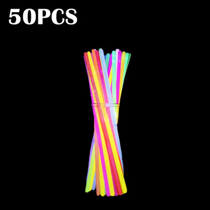 Leuchtende bunte Leuchtstäbe, fluoreszierend, leuchtend im Dunkeln, DIY-Armband, Halskette, Leuchtstab, Geburtstag, Hochzeit, Partyzubehör.