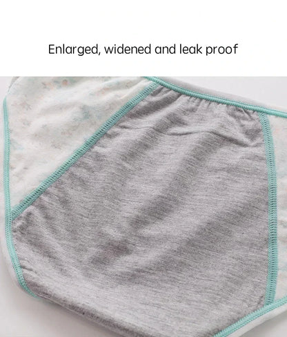 3pcs girl 's Pure Cotton Menstrual Leak-Proof Breathable Briefs Three Layers teenager Physiological Student Mid Waist Pantie.