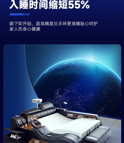 Nordic Multifunktions Doppelbett Seite Von Seite Leder Luxus Kingsize Bett Rahmen Plattform Holz Design Lit Schlafzimmer Set Möbel