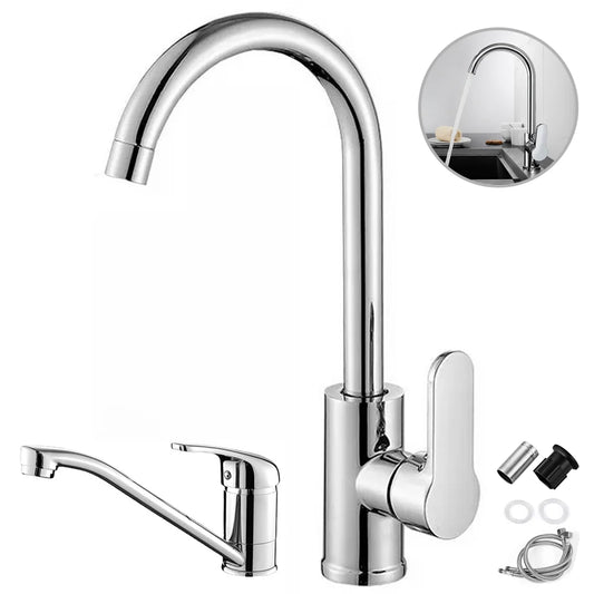 G3/8 Kitchen Faucet Hot and Cold Mixed Bathroom Faucet Single Handle Swivel Water Tap Deck Mounted Basin Faucet