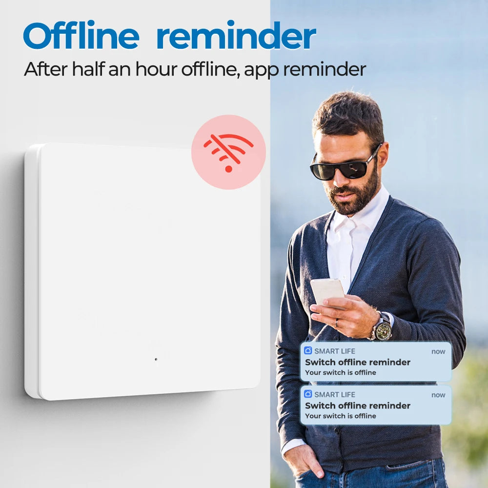 1/2/3gang Tuya EU Zigbee3.0 Smart Switch Kein Neutralleiter Wandlichtschalter Push Button Smart Life APP Funktioniert mit Alexa Google.