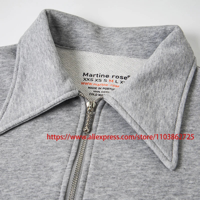 2025 MARTINE ROSE Zip Up Cardigan High Quality Splicing Design Real Photo Autumn Winter Ribbed Collar Martine Rose Jacket Coat.