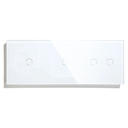BSEED Touch-Schalter, 1/2/3 Gang, 1-Wege-Wandlichtschalter, blaue LED-Hintergrundbeleuchtung, Glas, Sensorbildschirm, Heimschalter, Weiß, EU-Standard