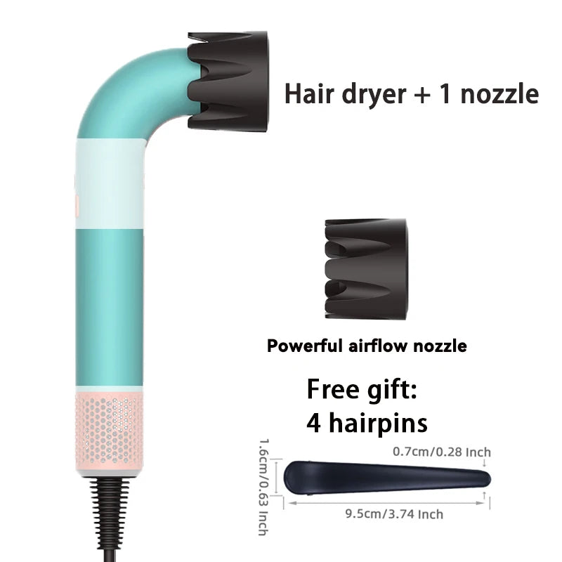 1400W pure original high-power hair dryer, dries hair quickly, lightweight body, low noise, comes with various types of nozzles.