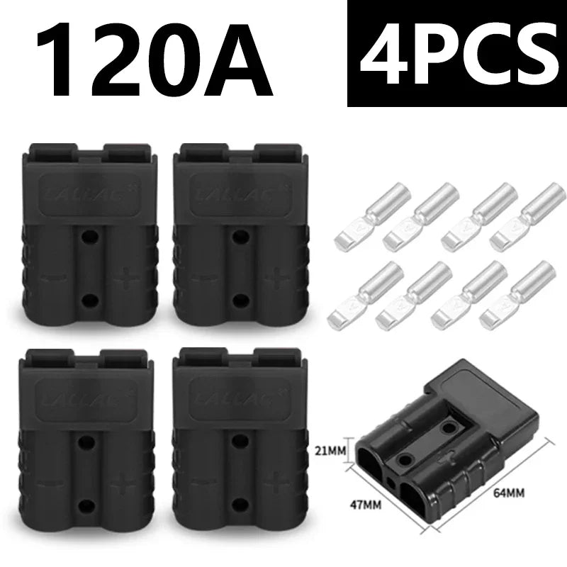 4Pcs Anderson Plug 50A/120A Power 2 Pin Battery Connector Charging Plug  Anderson Connector.