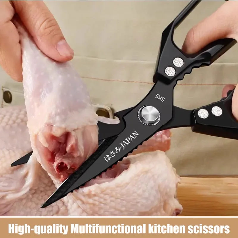 High Quality Multifunctional Kitchen Scissors Chicken Bone Scissors Fish Scale Scraper Bottle Opener Walnut Clip Kitchen Knife.