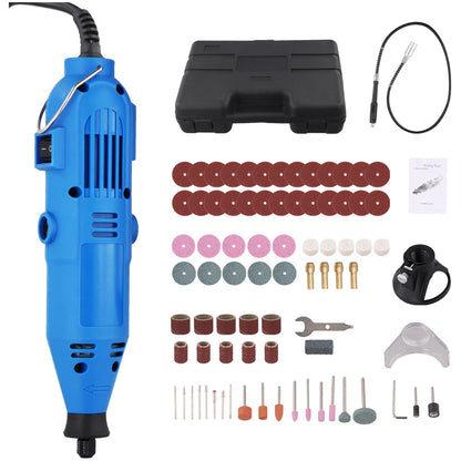 Podofo 80 Stück multifunktionale elektrische Mini-Bohrmaschine mit 6 einstellbaren Geschwindigkeiten, Graveur, Polierer mit Drehwerkzeug-Set