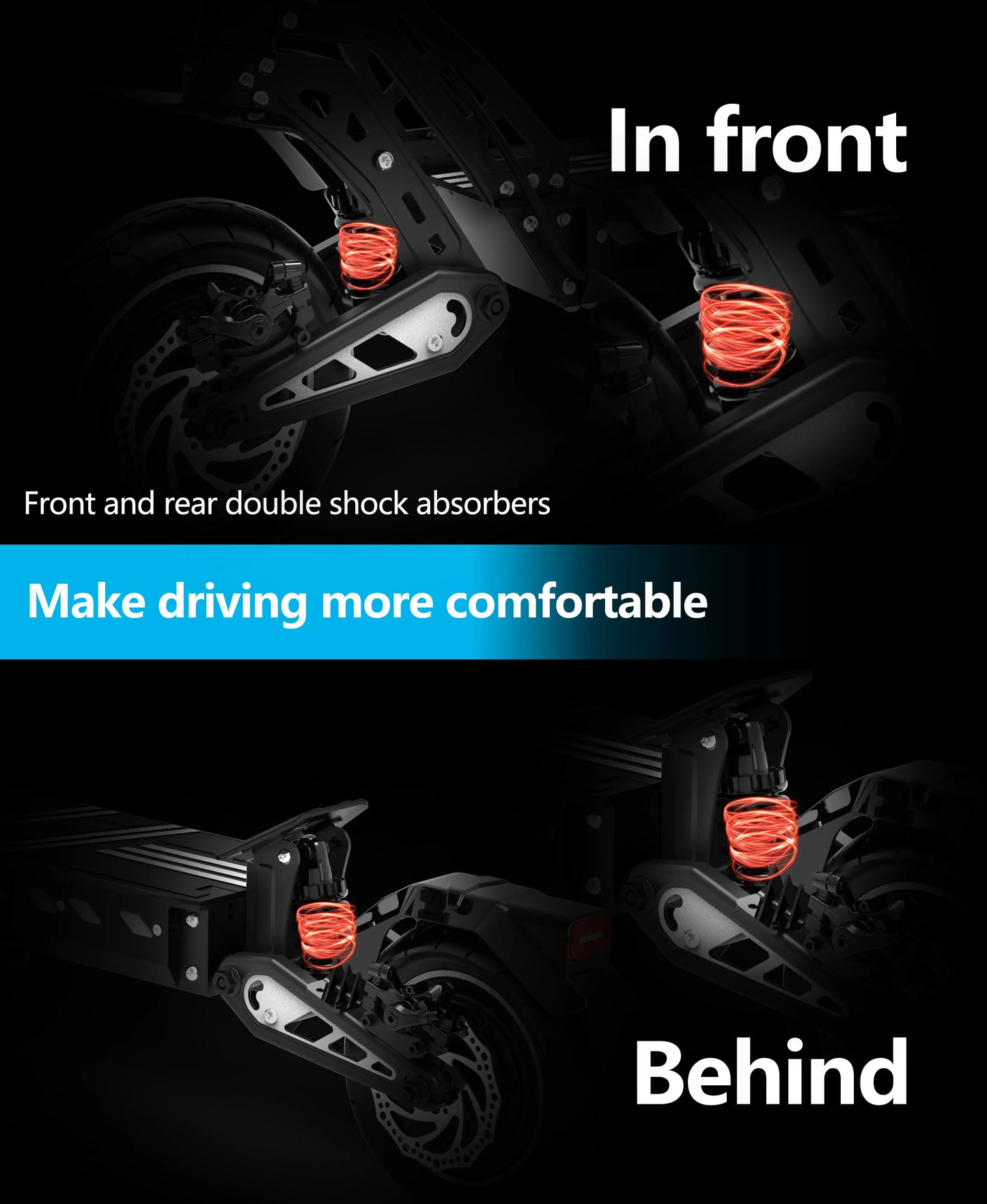 DriveTron DT10 Foldable Adult Electric Scooter, E-Scooter, 50km/h Electric Kick Scooter, 1000W Skateboards, 48V 15.6Ah Kickboard.