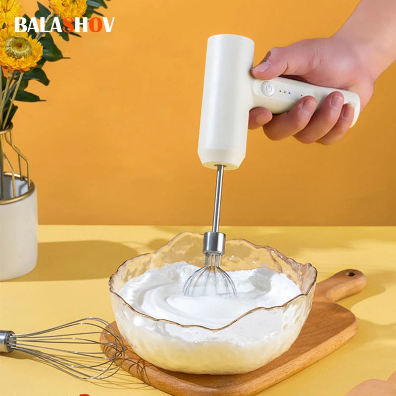 Electric Food Mixer Handheld 3 Gear Cake Cream Mixer Wireless Rechargeable Food Blender Egg Beater Whisk Tool Milk Frother.