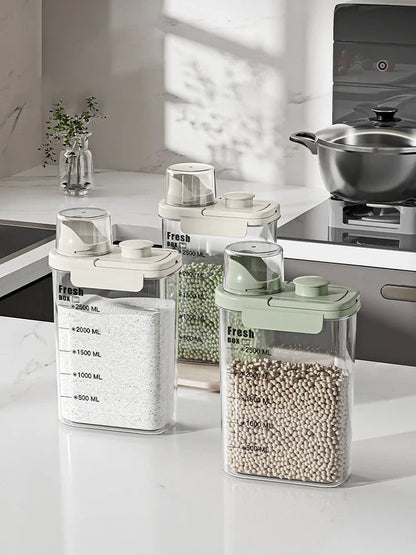 1600ml Rice Bucket Flour Container, Sealed Anti-Insect Storage Jar, Kitchen Grain Storage Box, Moisture-Proof Food Storage Bin.