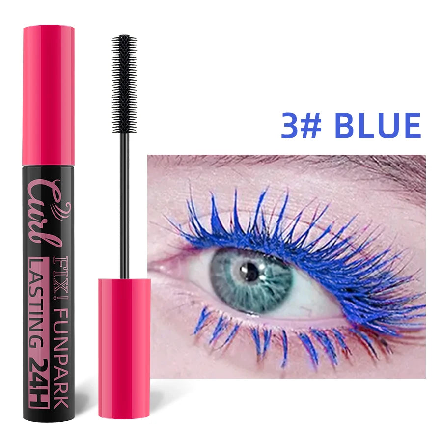 Multicolor Curling Mascara Waterproof Fast Drying Eyelashes Extension Lashes Korean Makeup Lasting White Blue Purple Mascara.