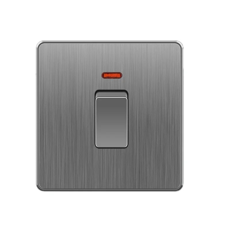 Große Neigungssteckdose im nordischen Stil, grau, 13 A, elektrische Schaltersteckdose nach britischem Standard, universelle Wand-Doppelsteckdose mit USB-Anschluss 2,1 A