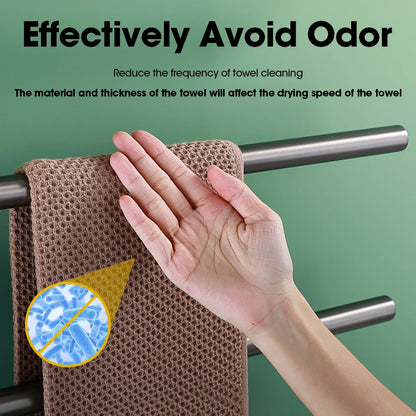 Bathroom Electric Heated Towel Rail Warmer Digital Display Temperature Time Control Smart Home Concealed Bar 304 Stainless Steel.