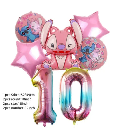 Niedliche Cartoon-Lilo und Stitch-Luftballons, alles Gute zum Geburtstag, Party, Babyparty, Dekorationen, Kindergeschenke, Einweggeschirr