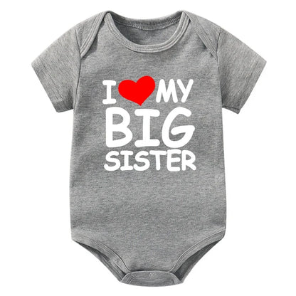 I Love My Big Sister Print Neugeborenen Baby Body Lustige Infant Jungen Mädchen Strampler Kurzarm Mode Baumwolle Baby Overall Outfit.