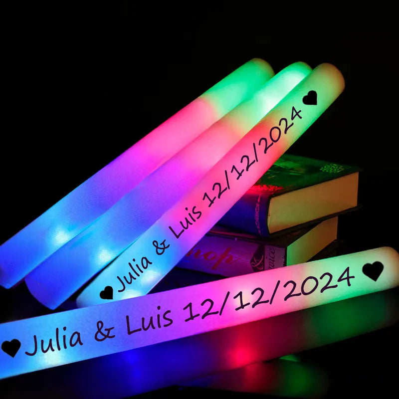 15/30/60Pcs Glow Foam Stick Groß Bunte RGB LED Cheer Tube Dunkles Licht Glow Sticks Weihnachten geburtstag Hochzeit Party Liefert.