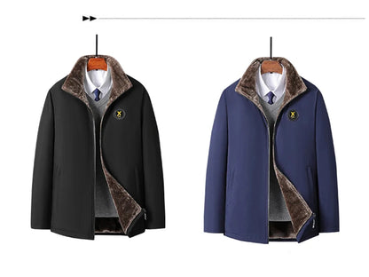 2024 New Men's Padded Cotton Clothing Fashion Casual Solid Color Windproof Lapel Long-Sleeved Jacket Street Beat Men's.