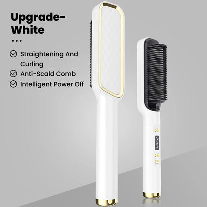 1Pcs curling and straightening dual-purpose straightener for quick heating, adjustable temperature suitable for wet and dry hair.