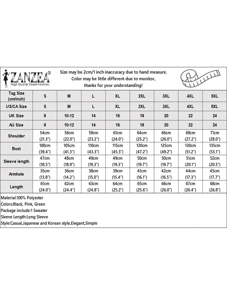 ZANZEA 2025 Autumn Patchwork Sweaters Women Pullovers Kintted Jumper Stylish Long Sleeve Winter Sweater O Neck Jumper Streetwear.