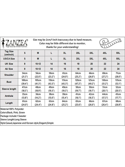 ZANZEA 2025 Autumn Patchwork Sweaters Women Pullovers Kintted Jumper Stylish Long Sleeve Winter Sweater O Neck Jumper Streetwear.