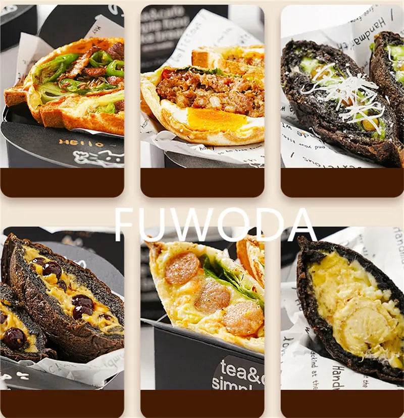 Digital Display Double-Headed UFO Burger Waffle Donut Machine Stainless Steel Hot Sale Electric Ice Cream Waffles Burger Maker.