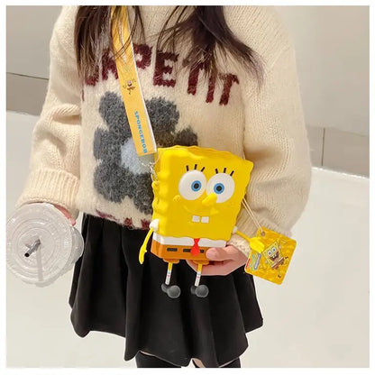 New Original cartoon SpongeBob SquarePants Kids Shoulder Bags Girl and Boys Cute gift Bag.