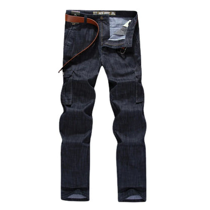 Hochwertige Herren jeans Multi Pocket Denim Cargo hose Übergroße Freizeit hose Herren bekleidung Lose Hose 29-44 a2f125.