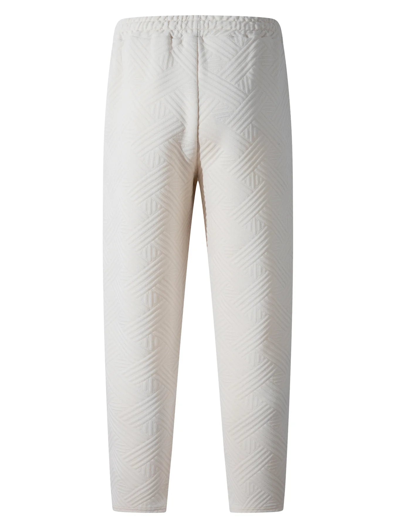 Men's Casual Jacquard Drawstring Trousers 2025 European And American Autumn Style Loose Fit Solid Color Sport Pants with Pockets.