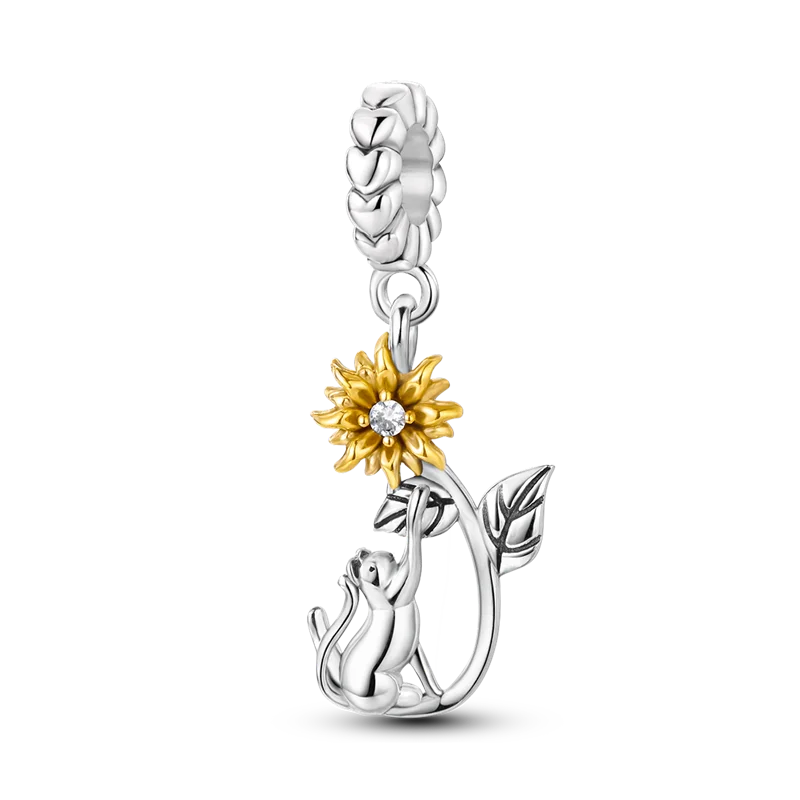 Flowers Series 925 Sterling Silver Sunflowers Tulip Carnation Charms Fit Original Bracelet  For Women Jewelry Making