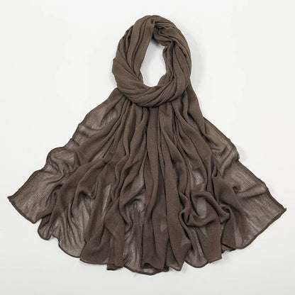 New Crinkle Rayon Hijab Muslim Scarf Women Solid Shawl Big Size Headscarf Islamic Turban Plain Foulard Headband Wrap.